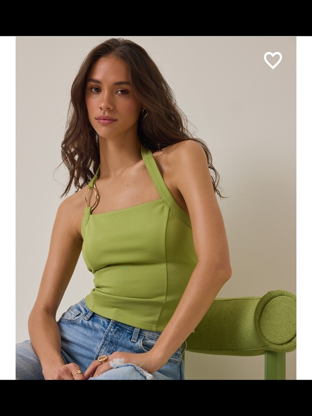 Altered State Jessamine Lime Green Hardware Halter Top Size Medium - Picture 4 of 13